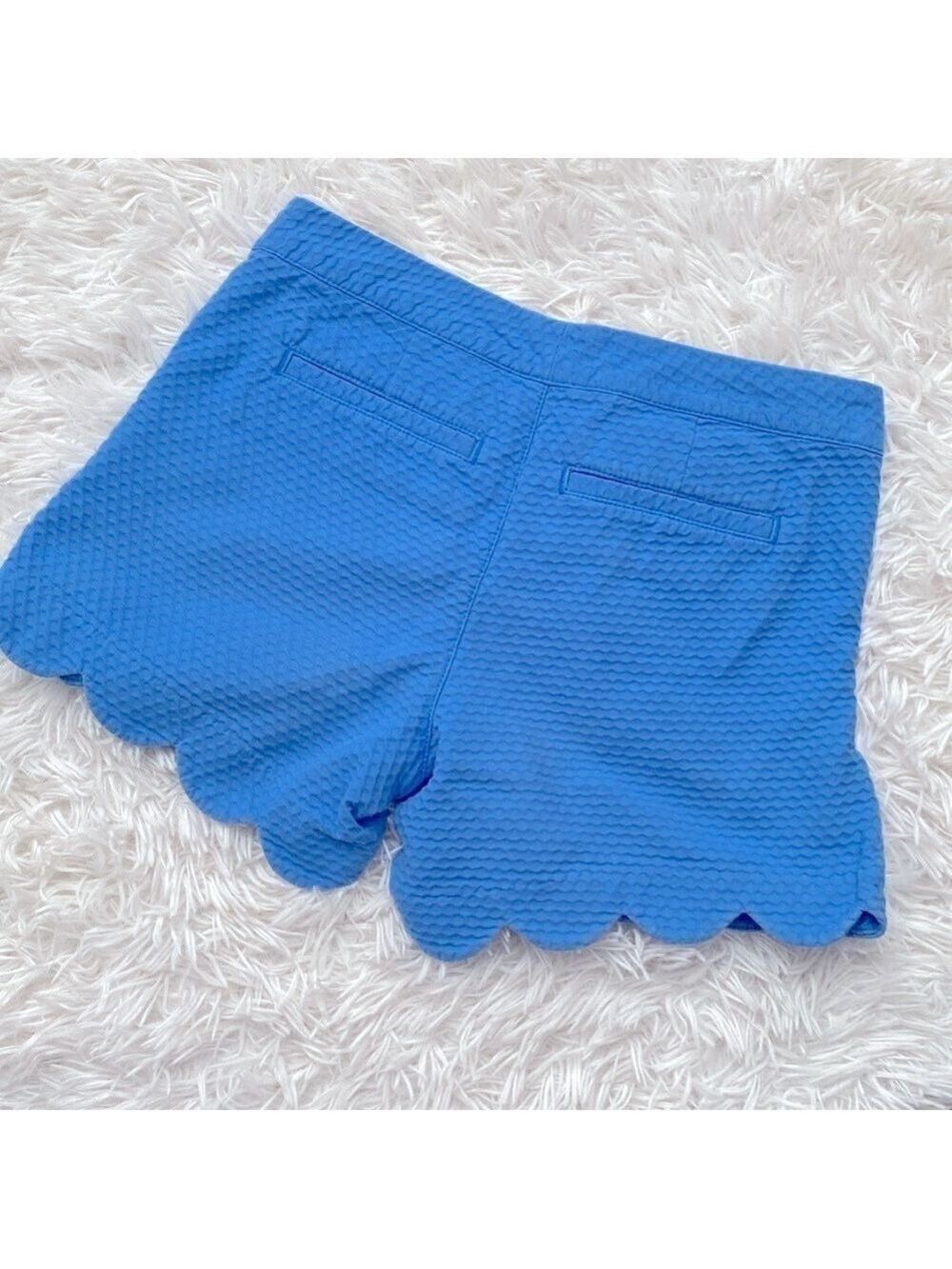Lilly Pulitzer Blue the buttercup Scalloped Shorts - Picture 2 of 11